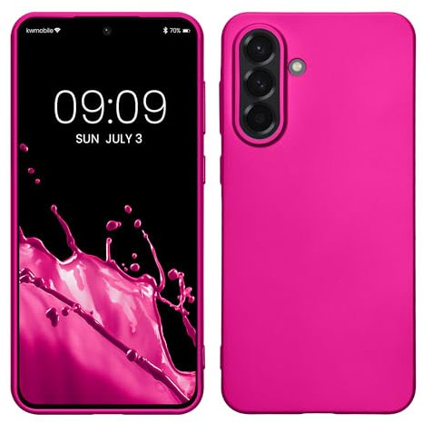 kwmobile Case kompatibel mit Samsung Galaxy A56 5G Hülle - Schutzhülle aus Silikon metallisch schimmernd - Handyhülle Metallic Pink