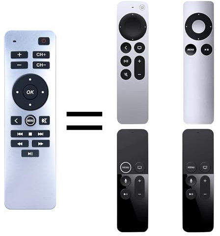 CLVIZCXOM Telecomando di ricambio compatibile con Apple TV 4K Player 1 2 3 4 generazione, A1294 A2169 A2737 A2843 A1218 / MA711 A1378 / MC572 A1427 / MD199 A1625 / MGY52 / MLNC52 2 A18 42 / MQD22