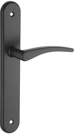 THIRARD Ensemble de Poignées pour Porte Intérieure, Design Moderne, Sans Trou, Carré 7 mm, Entr'axes 195 mm, Finition Noire, Aluminium Embouti, Compatible avec Différents Modèles