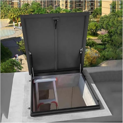 LSHFYV Botola di Scarico dell'Aria sul Tetto, Porta apribile in lamiera zincata, Copertura di Uscita della Scala del seminterrato della Cantina della soffitta, Tappi per botole,85x85cm/33.5x33.5in