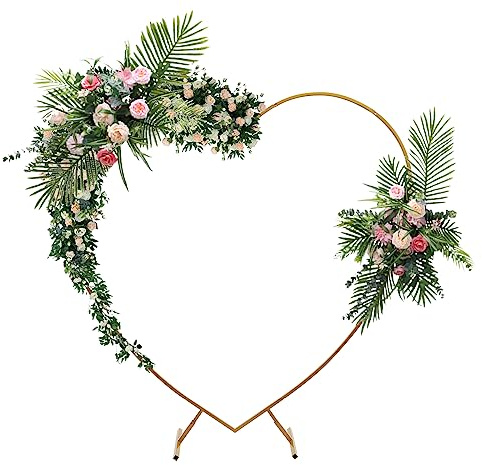 2M Hochzeit Bogen, Herz Hochzeitsbogen, Herz Traubogen, Hochzeit Ballonbogen Blumen Rahmen, für Fotografie, Hochzeiten, Geburtstagsfeiern, Bankette, Geschäftseröffnungen, Abschlussfeiern