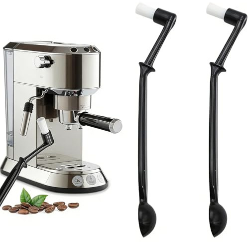 2 Pack Long Handle Coffee Machine Cleaning Brushes for Espresso Barista | Soft nylon bristles reach tight internal corners; hard-wearing plastic, perfect for coffee grinders & daily kitchen cleaning.