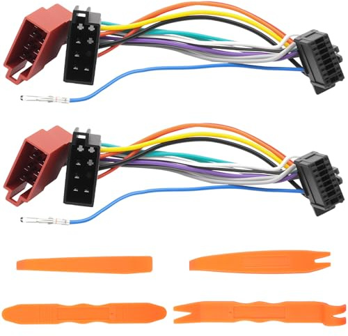 2 Pièces Câble Adaptateur Faisceau Autoradio Fiche ISO Radio pour Pioneer | Câble Adaptateur ISO 16 Broches Autoradio pour Pioneer DEH DEH-P DEH-S DEH-X DMH AVH AVH-X MVH MVH-S MVH-X FH-X AVIC-W AVIC-Z