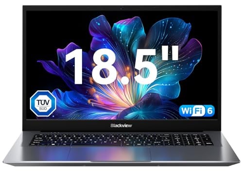 Blackview PC Portatile 18.5 Pollici, Notebook con Processore N150, 16GB RAM 512GB SSD (TF 2TB), 60.8Wh Batteria, Laptop FHD 1920x1200 con Wi-Fi 6, Win 11 Pro, QWERTY Tastiera Film Italiana