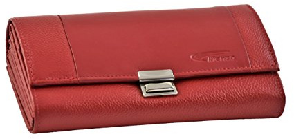 Kellnerbörse Kellnertasche Taxitasche Kellnerlederbörse echt Leder, Triple-Lock (rot)
