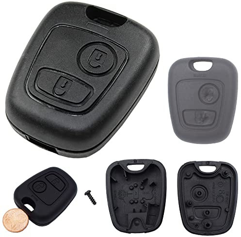 Cover Chiave Guscio Telecomando 2 Tasti Peugeot 106 107 206 207 208 407 806 Citroen C1 C2 C3 C4 C5 Xsara Picasso Saxo Saxò Toyota Aygo Scocca Chiavi Auto Ricambio Senza Elettronica E Transponder