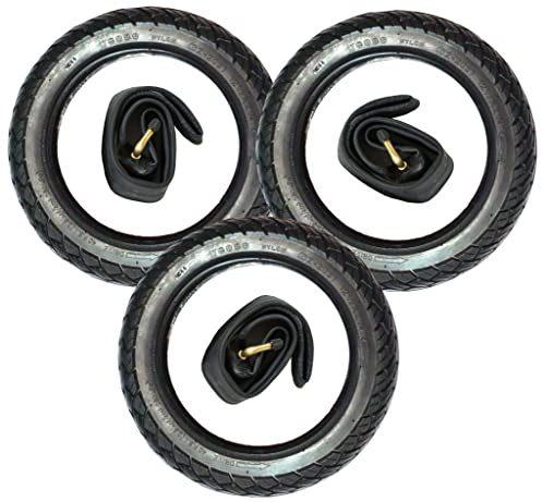 3x 12 12 1/2 x 2 1/4 = 62-203 CBK-MS® Leichtlauf Reifen + Schlauch mit 45° Winkel Autoventil Kinderwagen Roller Dreirad Laufrad Fahrrad Anhänger