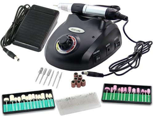 Elektrisches Profi Fußpflegegeräte Set 70-Teilig Maniküre und Pediküre Set Nagelfräser für Fußpflege und Nagelpflege mit Diamantschleifer Fräser Steinschleifer und Polier 0 bis 25.000 Umdrehungen