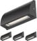 ledscom.de 4 Stück LED Wandleuchte/Treppenlicht SEGIN für außen, IP54, flach, Downlight, schwarz matt, eckig, 3,6 W, 278lm, kaltweiß