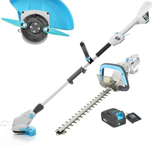 swift 40V Cordless Hedge Trimmer 45cm Blade Length & 40V Cordless Grass Trimmer 25cm String Trimmer Edger Twin Pack with Battery and Charger