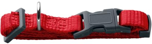 Halsung London Vario Basic Farbe rot, Größe XXS-XS/2 | Nylon Hundehalsband, Sicherheitsverschluss mit Verriegelung, reißfest, pflegeleicht, Farbe: rot, Größe: XXS-XS/2