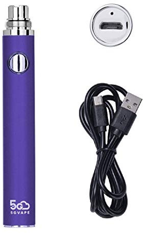 5GVAPE EVOD EGO Battery - 650mAh USB Rechargeable 510 Thread E-Shisha for CE4 Tank, No E-Liquid (Purple)
