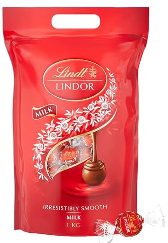 Lindt - Sachet Grand format LINDOR - Chocolat au Lait - Cœur Fondant, 1kg
