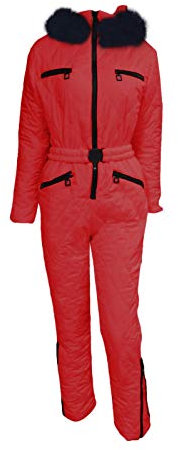 BOOMJIU Combinaison de ski et snowboard pour femme - À capuche - Pour l'hiver - Chaud - Avec fermeture éclair, Rose, M