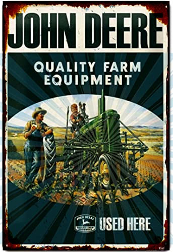 Retro Metal tin Sign Quality Farm Equipment Tractor Metal Poster Farm Decoration Bar Kitchen Interior House Garage Wall Decoration Vintage Metal Aluminum Sign 8 x 12 inch