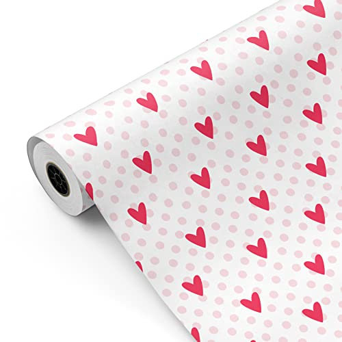 Rouleau de papier cadeau, grand rouleau 62cm x 100m • MOON HEARTS • Idéal pour : Boutiques Entreprises Emballage cadeau Anniversaires Baby Showers Mariages Décoration [FP Fiesta Paper]