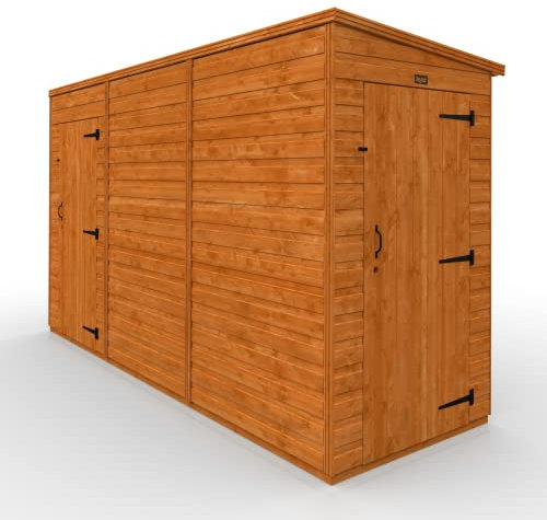 TigerFlex Shiplap Pent 2 Door Windowless Wooden Garden Shed 12 x 4 ft