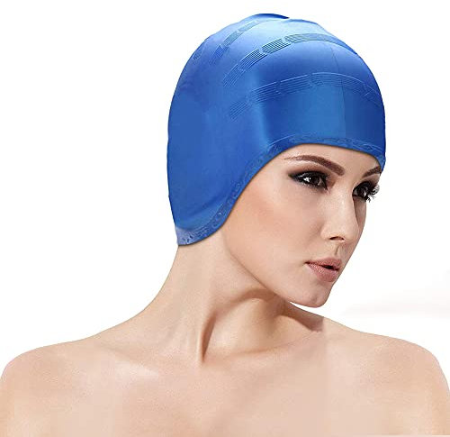AIBAOBAO Cuffia da nuoto, Cuffia Piscina da Nuoto Antiscivolo Impermeabile, Unisex Cuffie Nuoto Silicone Donna Uomo con Protezione Orecchie 3D per Surf, Vela, Moto d'Acqua, Bambini, Adolescenti