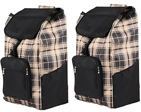 THEGA Shopping Trolley Ersatzbeutel - 40L Einkaufswagen-Ersatztasche, Tragbar wasserdichte Oxford Stoff Einkaufswagen Trolley -Taschen, Einkaufstrolley Ersatztasche Mit Seitentaschen, 35x24x57cm