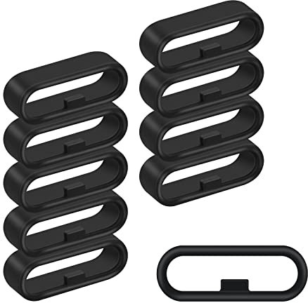 Cobee Silikon Uhrenarmband Schlaufen, 10 Stück Uhrenarmband Befestigungsringe Ersatz Uhrenarmband Halter Schlaufe, Sicherheitshalter, Haltering, universelle Passform, Uhrenarmband Schlaufen