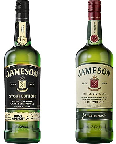 JAMESON Caskmates Whisky Irlandais - 40%, 70cl & Original Whisky Irlandais - 40%, 1L