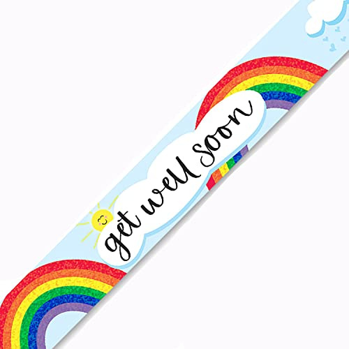 Banner Get Well Soon, 2,7 m, Regenbogenfarben, holografisch