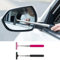Car Rearview Mirror Wiper Telescopic Auto Mirror Squeegee Cleaner Car Squeegee Cleaning Tool for Side Mirrors Portable Glass Mist Cleaning Brush (Pink)