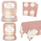 PIXHOTUL 61-Piece Rose Gold Party Decorations - Rose Gold Birthday Party Supplies, Paper Plates, Napkins, Tablecloth, Serves 20
