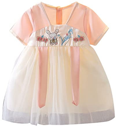 Estate Nuovo Carino Cartone Animato Modello Antico Hanfu Moda Vestirlo Bambini, Colore: rosa., 2-3 Anni