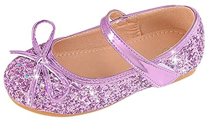 Scarpe basse ballerine, scarpe da principessa, 35 bambini, scarpe da ballo performance, per interni, yoga, ballerine antiscivolo, scarpe da festa, scarpe da sera Mary Jane, Lilla, 35