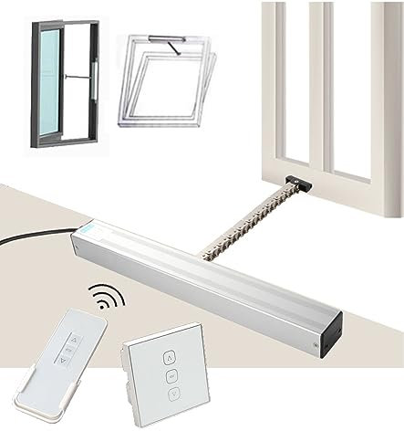 Apri Finestra Elettrico a Catena, Motore Spingi Finestra Automatico Smart con Interruttore e Telecomando, Attuatore Lineare per Finestre Sospese Lucernario Ventilazione sul Tetto (Colore : 24V Motor+