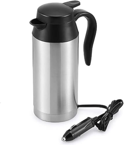 Heaveant Bollitore da Viaggio Auto, 12V 750ml Scalda Acqua Elettrico in Acciaio Inox, Tazza Elettrica da Viaggio Portatile per Acqua Tè Caffè Latte