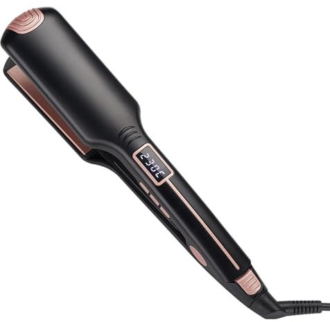 Plancha de Pelo Profesional, Plancha de Pelo Cerámico, Placas Flotantes Anchas, Con Pantalla LCD, Temperatura Ajustable 100ºC-230ºC, Calentamiento 30s, Cable giratorio 360º, Cabello Seco y Húmedo