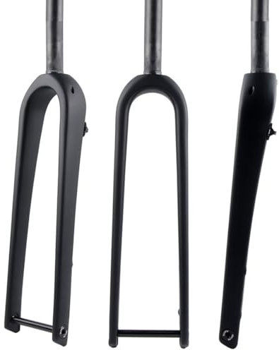 700C Gravel Fork Carbon Road Bike Forcella rigida 1-1/8 Forcella anteriore diritta/affusolata freno a disco asse passante 12 x 100 mm (colore: nero opaco, dimensioni: dritto)