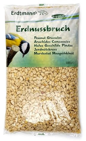 Erdtmanns Erdnussbruch 3 x 5 kg | Geeignet für alle Jahreszeiten | Ohne Schalenrückstande | Saubere Futterstelle