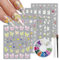 EARLMONI 5 Sheets Nail Art Stickers, 5D Butterfly Nail Decals Flower Nail Stickers for Nail Art, Nail Stickers & Decals with Bursh, Pick Up Tweezers, 1200Pcs Nail Rhinestones