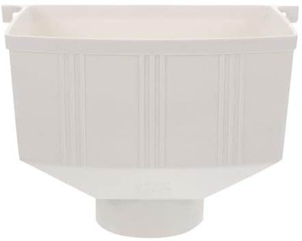 HOMSFOU Secchio Antipioggia in Pvc Imbuto Grondaia Pluviale Di Raccolta Dell'acqua Adattatore Di Scarico Fine Grondaia Per Capannone Connettore Di Scarico Pluviale Bianca Plastica