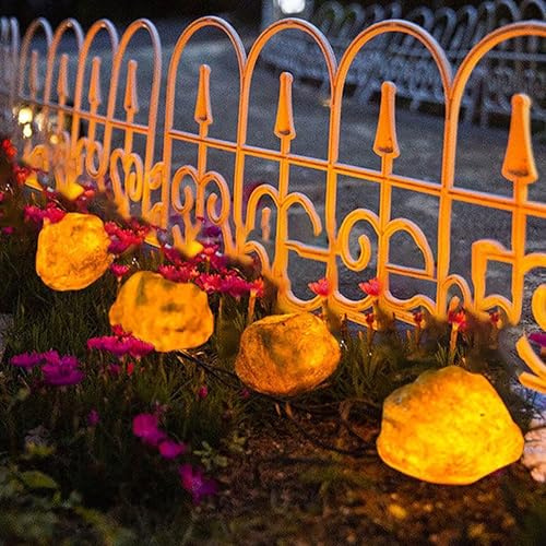 Lot de 4 lampes solaires d'extérieur - Faux rocher - Lampes solaires d'extérieur pour décoration de cour - Lampes solaires de jardin pour extérieur (rocher - Lot de 4)