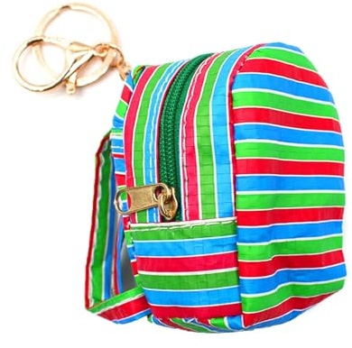 TAKOXIA Fischernetz-Anhänger in Taschenform, Münzbörse, Schlüsselanhänger, Fischnetz-Münze, Geldbörse, Schlüsselanhänger, für Auto und Kopfhörer, 6 Rucksäcke, Einheitsgröße
