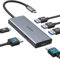 USB C HUB Dual HDMI für MacBook Pro/Air, Docking Station 2 Monitor, Dockingstation USB C Multiport Adapter mit 2X HDMI, 3 USB, 100W PD, USB C Dock Extended Mode (Requires Driver)