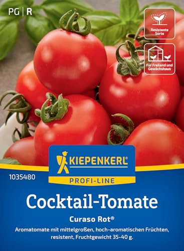 Kiepenkerl Profi-Line Cocktail-Tomatensamen Curaso Rot® 1035480 – Aromatomate - mittelgroß - aromatisch - resistent - Saatgut, Samen Gemüse, Gemüsepflanzen