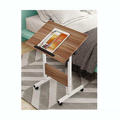 Gardeneea Überbetttisch Überbetttisch mit Rollen Schlafsofatisch Laptoptisch, tragbarer Laptop-Einstellbereich (Alte Eiche 60 x 40 cm)