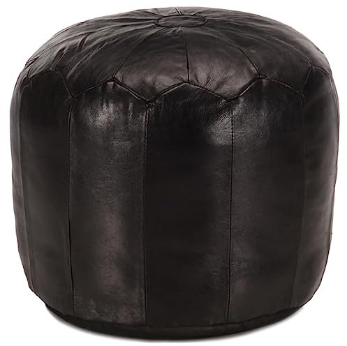 Pouf Schwarz 40 x 35 cm Echtes Ziegenleder,jiangboyue-248131