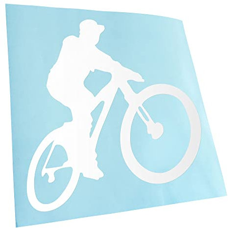 Kiwistar - Autoaufkleber - Weiß - 10x10cm Mountainbiker MTB Downhill Aufkleber für Auto, Laptop, Fahrrad, LKW, Motorrad mehrfarbig JDM Decal Racing