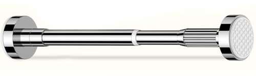 FeinKulturia Tringle à rideau de douche sans perçage en acier inoxydable SUS304 - Extensible - Antirouille - Antidérapante - Barre de serrage télescopique réglable de 110 à 220 cm - Pour salle de bain