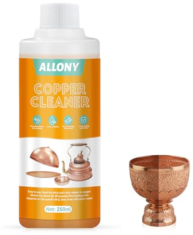 Allony Messing Politur, Messing Reiniger, Kupfer Reiniger, Reinigen Polieren Versiegeln, Shine Kupfer reiniger, kupfers reinigers für Kupferornamente Kunsthandwerk Kupfermöbel usw - 250ML