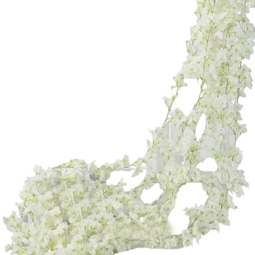 Ramas artificiales de cerezo, flores de primavera sintéticas, decoración de guirnalda, pétalos de seda realistas, tallos flexibles flexibles, juego floral de 3 piezas para jardín, boda, dormitorio