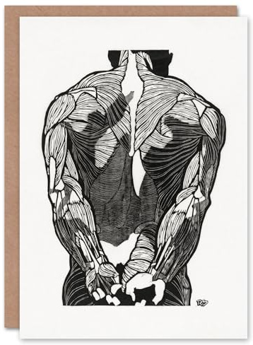 Artery8 Reijer Stolk Art Card Anatomical Study Of Mans Back Muscles