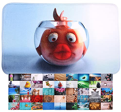 Sanilo Tapis de Salle de Bain, Grande sélection de Beaux Tapis de Douche, Absorbant, Antidérapant, Très Doux, Sèche Rapidement, Lavable (50 x 80 cm, Poisson Rouge)
