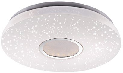 LED Deckenlampe in Sternenhimmel-Optik, rund 42cm | dimmbare Deckenleuchte mit Nachtlicht, Timer & Memory-Funktion | Farbtemperatursteuerung, warmweiß - kaltweiß | Sternenlampe mit Fernbedienung